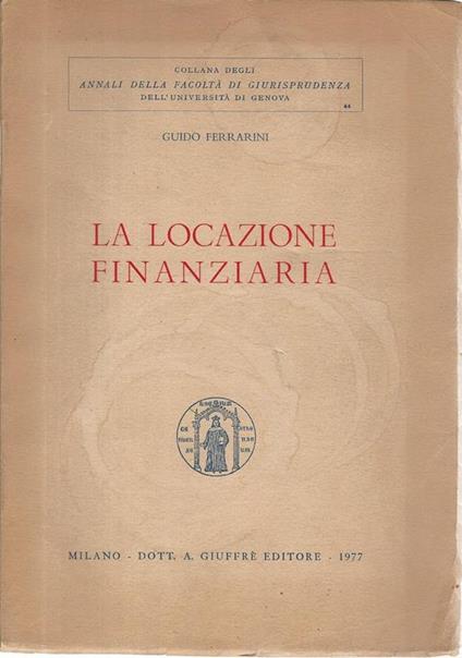 locazione finanziaria - Guido Ferrarini - copertina
