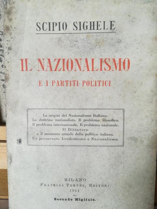 Il nazionalismo e i partiti politici - Scipio Sighele - copertina