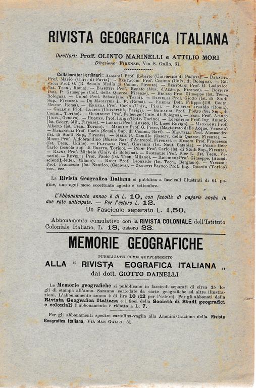 La precipitazione media nel bacino del Po. Estratto dalla rivista Geografica Italiana - Giacomo Anfossi - 2