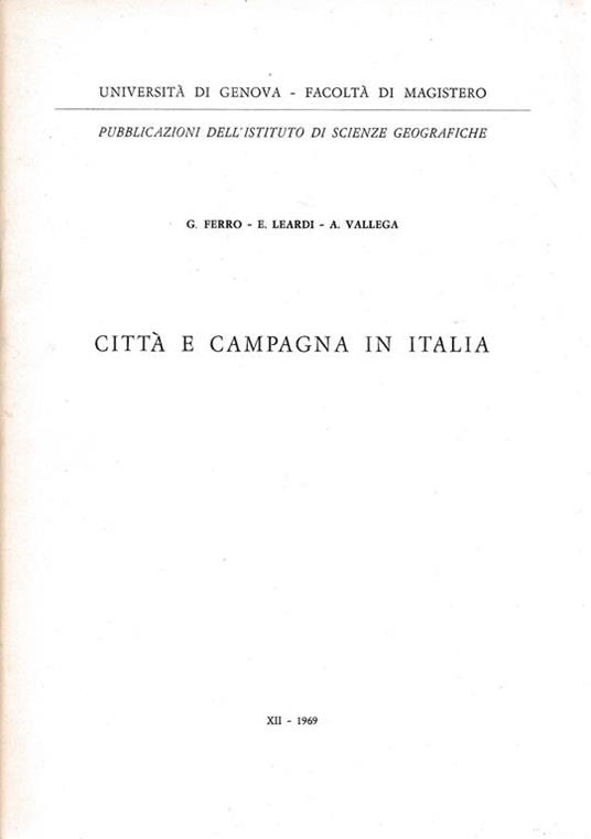 Città e campagna in Italia - Gaetano Ferro - copertina