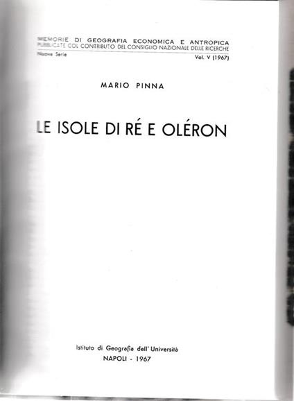 Le Isole di Ré e Oléron. Nuova serie vol. 5 - M. Pinna - copertina