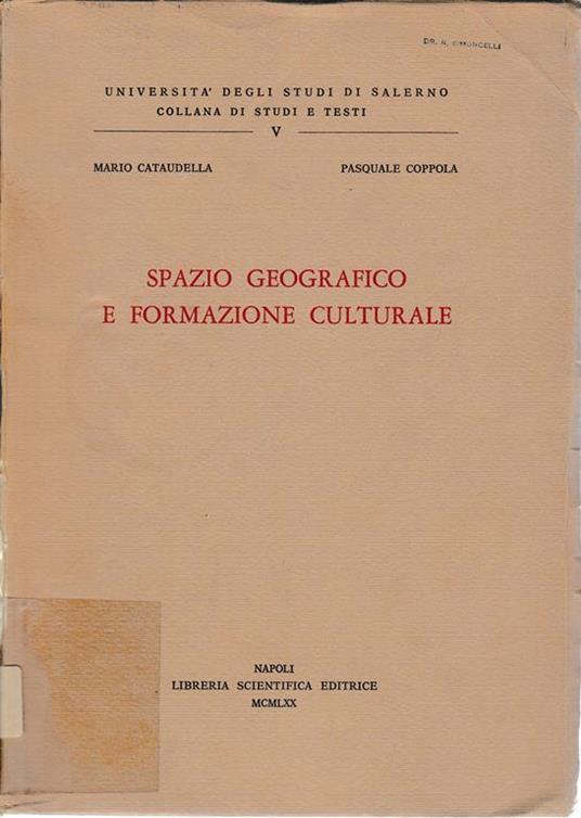 Spazio geografico e formazione culturale - Michele R. Cataudella - copertina