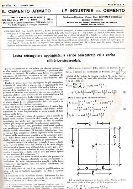 Il cemento amato - Le industrie del cemento 37° anno Gennaio - Dicembre 1940 (10 fascicoli rilegati) + indice generale anno XXXVII 1940 - copertina