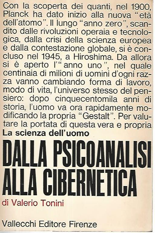 La scienza dell'uomo dalla psicoanalisi alla cibernetica - Valerio Tonini - copertina