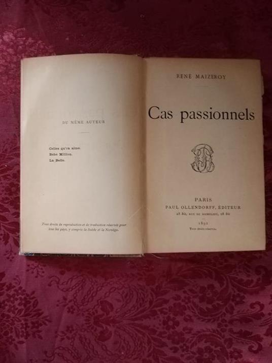 Cas Passionnels - René Maizeroy - copertina