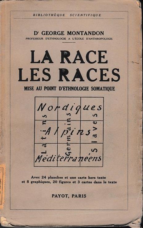 La race les races - G. Montandon - copertina