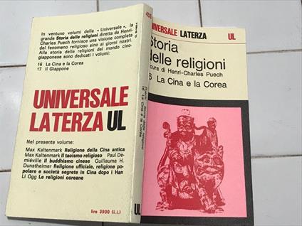 Storia delle religioni 16 La cina e la Corea - Henri Charles Puech - copertina