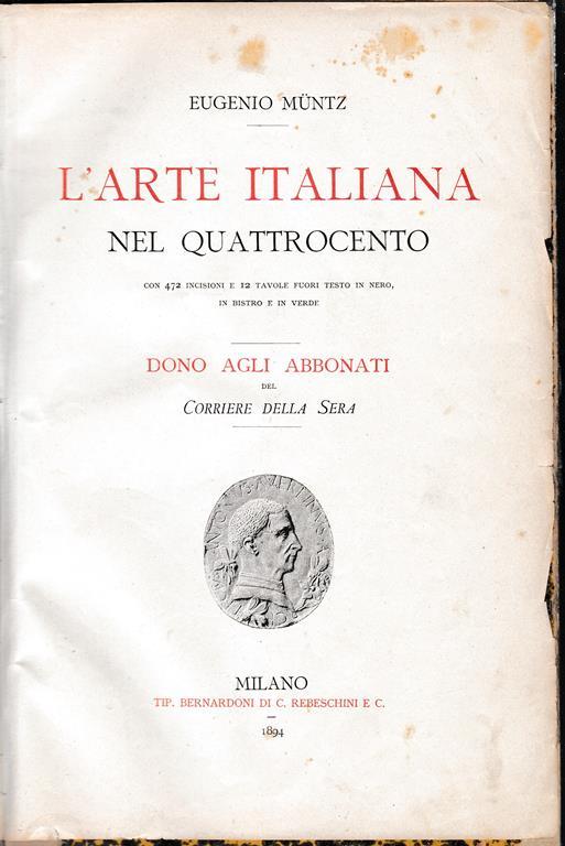 L' arte italiana nel quattrocento - Eugène Müntz - copertina