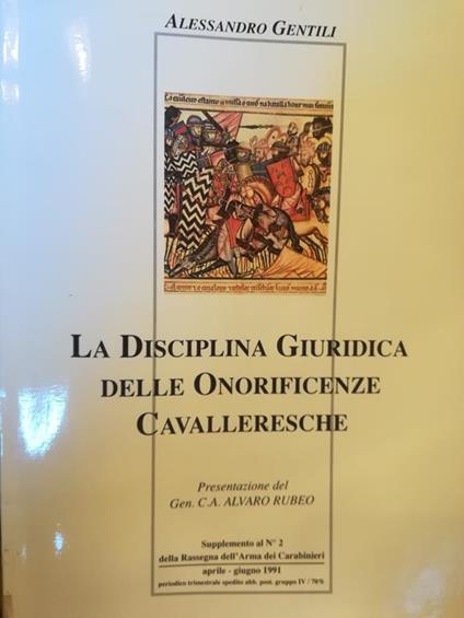 La disciplina giuridica delle onorificenze cavalleresche - Alberico Gentili - copertina