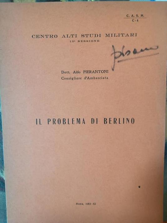 Il problema di Berlino - Augusto Pierantoni - copertina