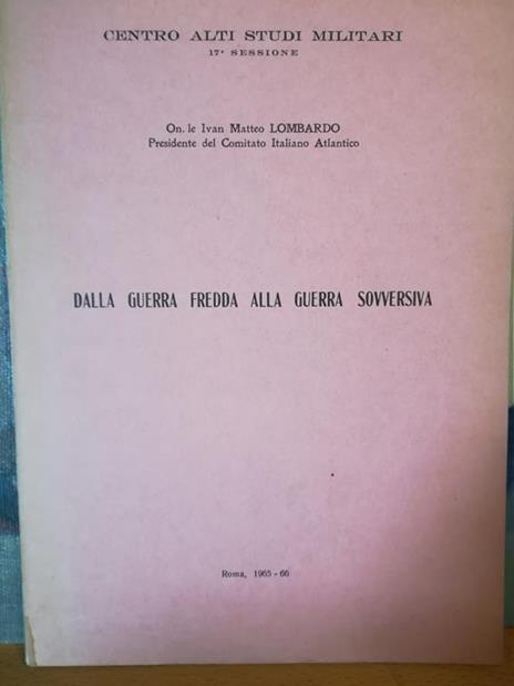 Dalla guerra fredda alla guerra sovversiva - I. M. Lombardo - copertina