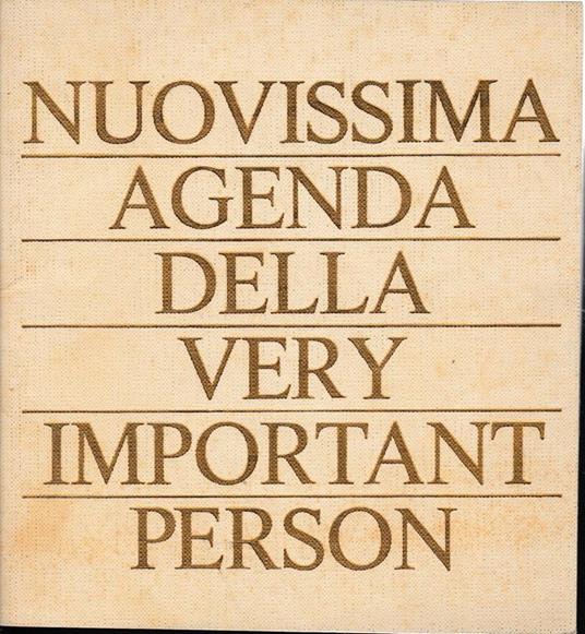 Nuovissima agenda della very (most) important person 1968 - Reynolds Price - copertina