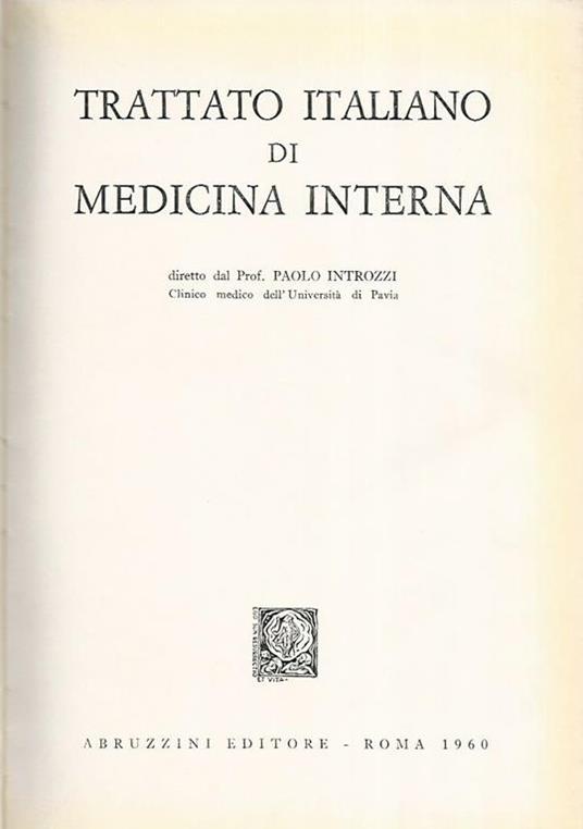 Trattato italiano di medicina interna.Tecniche e diagnostica di lasboratorio - Paolo Introzzi - copertina