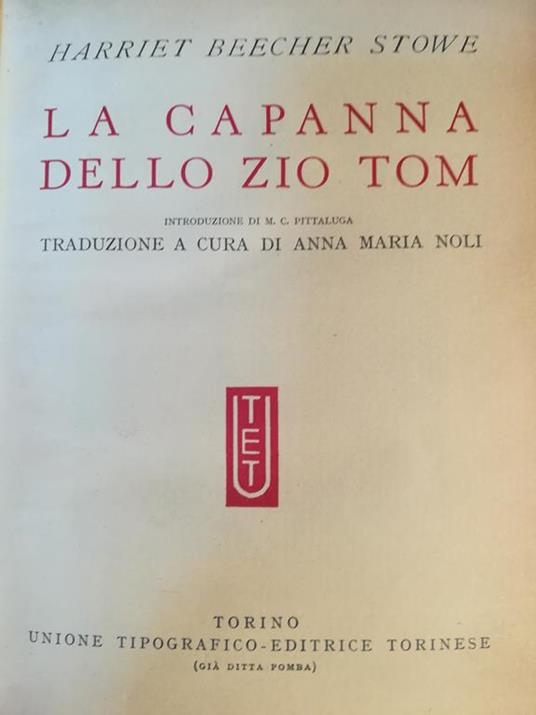 La capanna dello zio Tom - Harriet B. Stowe - copertina