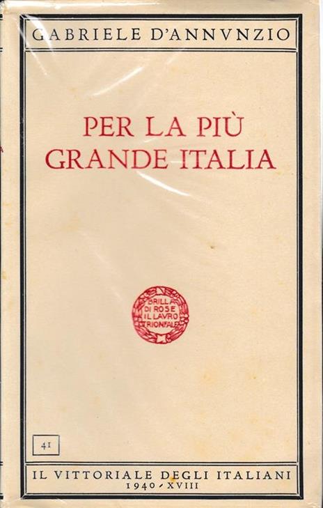 Per la più grande Italia - Gabriele D'Annunzio - copertina