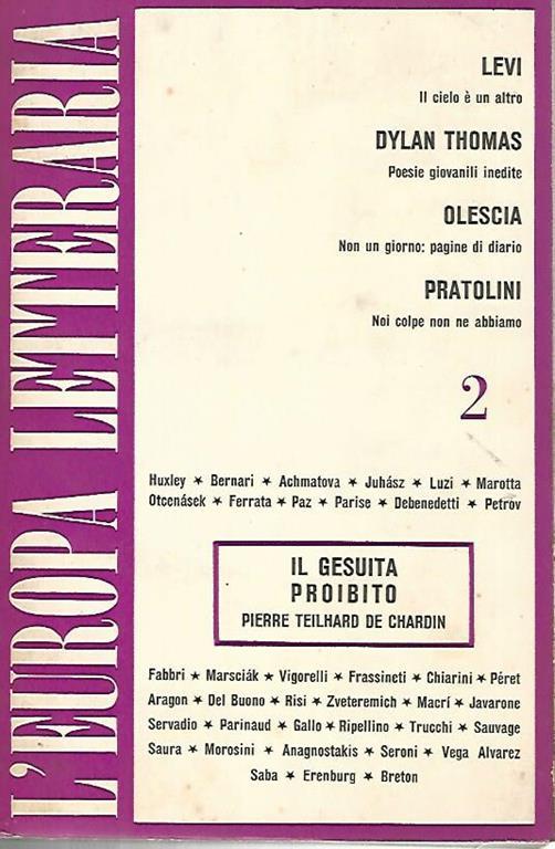 L' Europa letteraria. Anno I n. 2 - Giancarlo Vigorelli - copertina