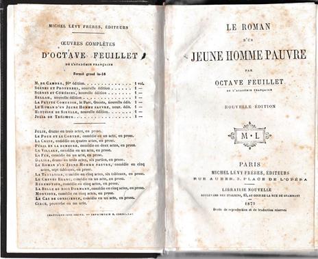 Le Roman d'un jeune homme pauvre - Octave Feuillet - copertina