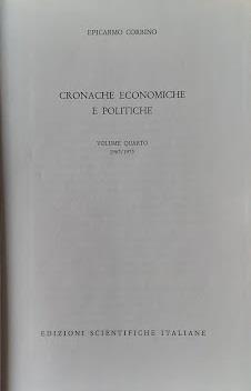 Cronache economiche e politiche, volume quarto 1965/1973 - Epicarmo Corbino - copertina