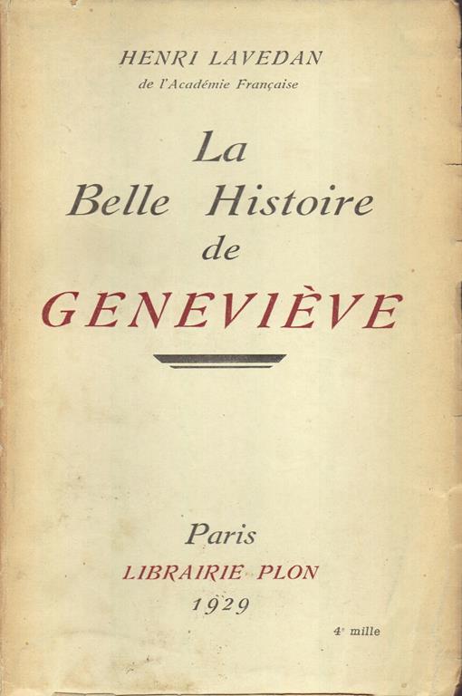 La Belle Histoire de Geneviève - Henri Lavedan - copertina