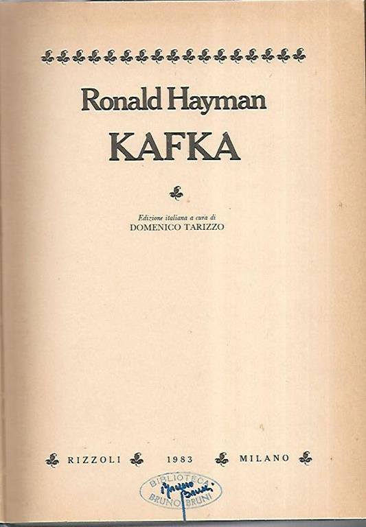 Kafka - Ronald Hayman - copertina