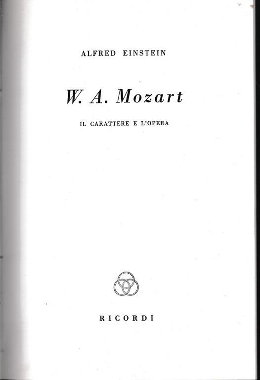 W. A. Mozart. Il carattere e l'opera - Albert Einstein - copertina