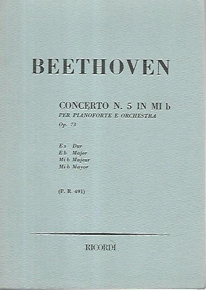Beethoven concerto n.5 in mi b per pianoforte e orchestra - Ludwig van Beethoven - copertina