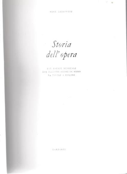 Storia dell'opera - René Leibowitz - copertina