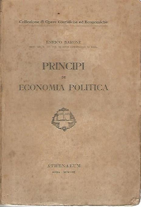 Principi di economia politica - Enrico Barone - copertina