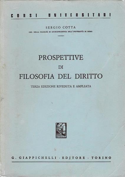 Prospettive di filosofia del diritto - Sergio Cotta - copertina