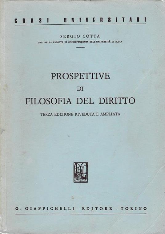 Prospettive di filosofia del diritto - Sergio Cotta - copertina