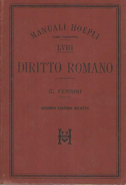 Diritto romano - Contardo Ferrini - copertina
