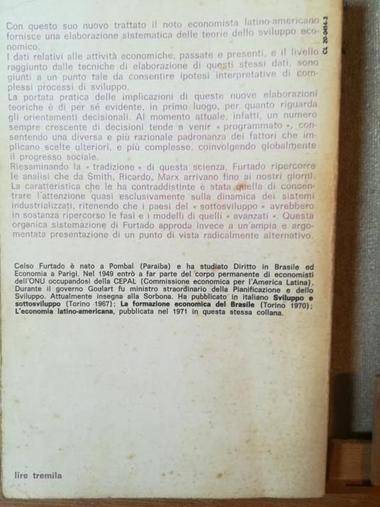 Teorie dello sviluppo economico - Celso Furtado - 2