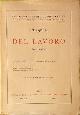 Libro Quinto: del lavoro, art. 2188-2246 - Giuseppe Ferri - copertina