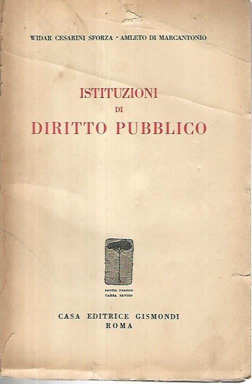 Istituzioni di diritto pubblico - Widar Cesarini Sforza - copertina