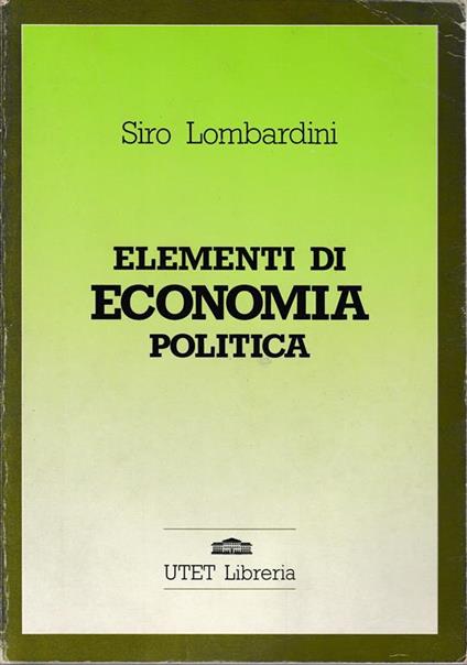 Elementi di politica economica - Siro Lombardini - copertina