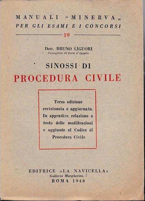 Manuali Minerva. Sinossi di Procedura Civile - B. Liguori - copertina