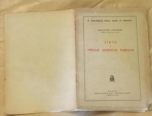 Stato e persone giuridiche pubbliche - Salvatore Foderaro - copertina