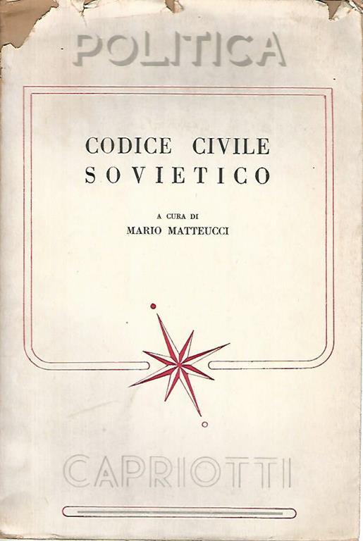 Codice civile sovietico - Mario Matteucci - copertina