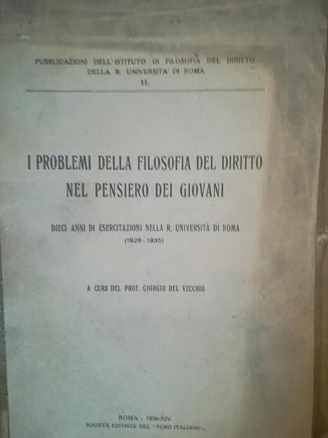 I problemi della filosofia del diritto nel pensiero dei giovani - copertina