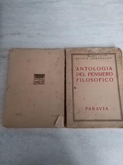 Antologia del pensiero filosofico - Nicola Abbagnano - copertina