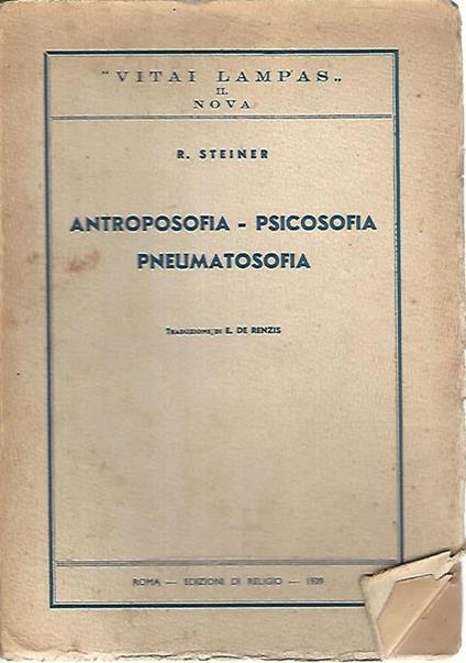 Antroposofia - Psicosofia - Pneumatosofia - Reinhard Steiner - copertina