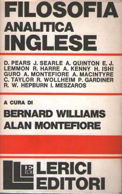 Filosofia analitica inglese - Basil Williams - copertina