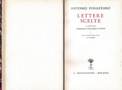 Lettere scelte - A. Fogazzaro - copertina