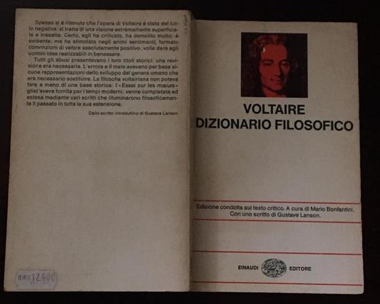 Dizionario Filosofico - Voltaire - copertina