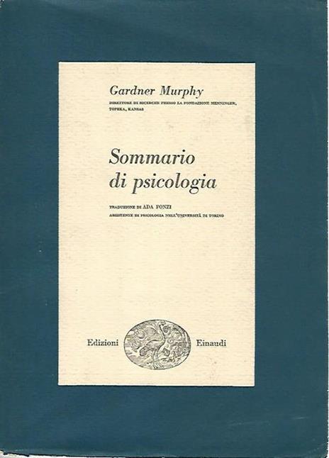 Sommario di psicologia - Gardner Murphy - copertina