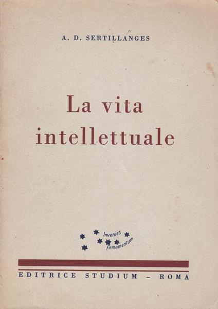 La vita intellettuale - A. D. Sertillanges - copertina