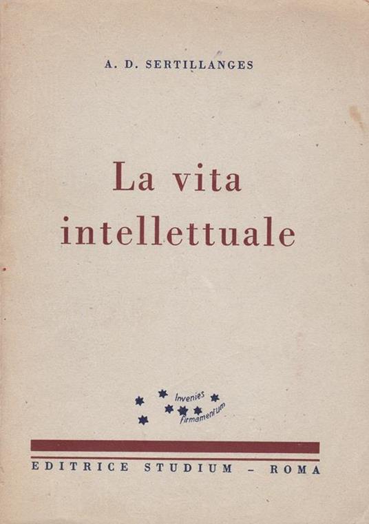 La vita intellettuale - A. D. Sertillanges - copertina