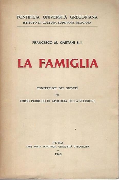 La famiglia - Francesco Gaetani - copertina