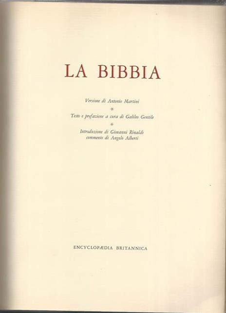 La Bibbia - Antonio Martini - copertina