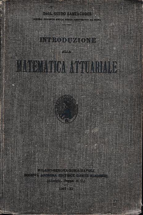 Introduzione alla Matematica attuariale - G. Santacroce - copertina